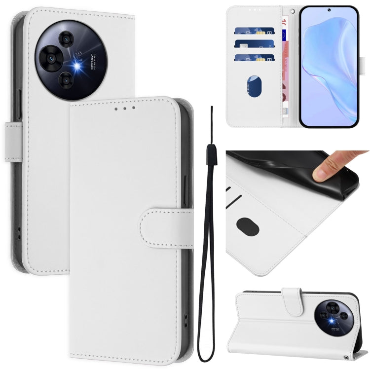 Skin Feel Solid Color Leather Phone Case with Lanyard, For TCL 50 Pro NxtPaper, For TCL 50 LE