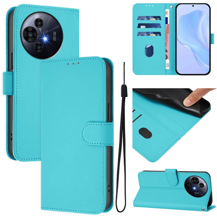 Skin Feel Solid Color Leather Phone Case with Lanyard, For TCL 50 Pro NxtPaper, For TCL 50 LE