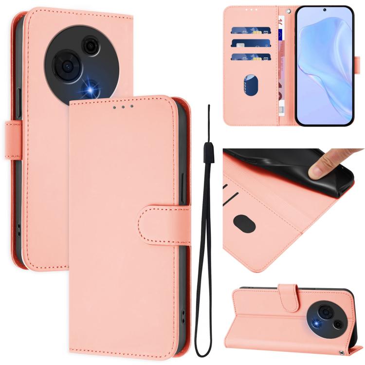 Skin Feel Solid Color Leather Phone Case with Lanyard, For TCL K32 5G / K33 5G, For TCL 60 NxtPaper