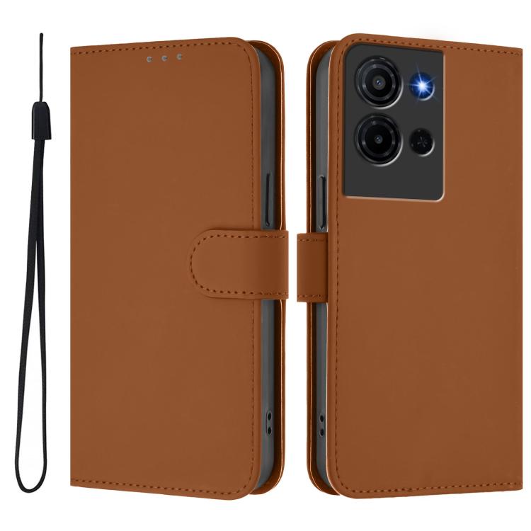 Skin Feel Solid Color Leather Phone Case with Lanyard, For TCL K32 5G / K33 5G, For TCL 60 NxtPaper