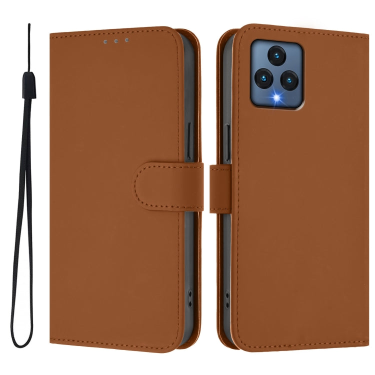 Skin Feel Solid Color Leather Phone Case with Lanyard, For T-Mobile Revvl 6 5G / Revvl 6x 5G
