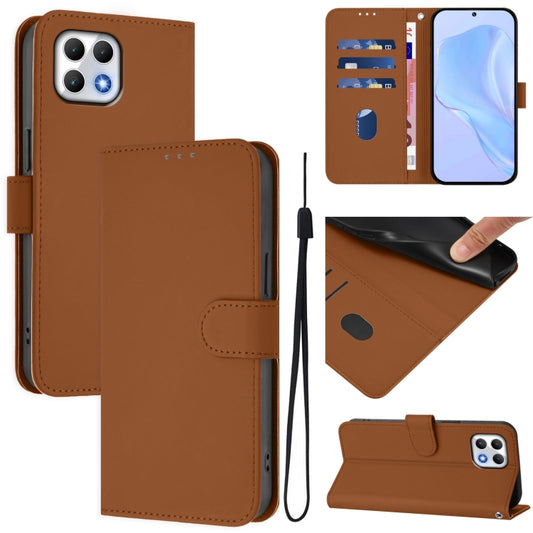 Skin Feel Solid Color Leather Phone Case with Lanyard, For T-Mobile Revvl 7 5G, For T-Mobile Revvl 6 Pro 5G / 6x Pro 5G