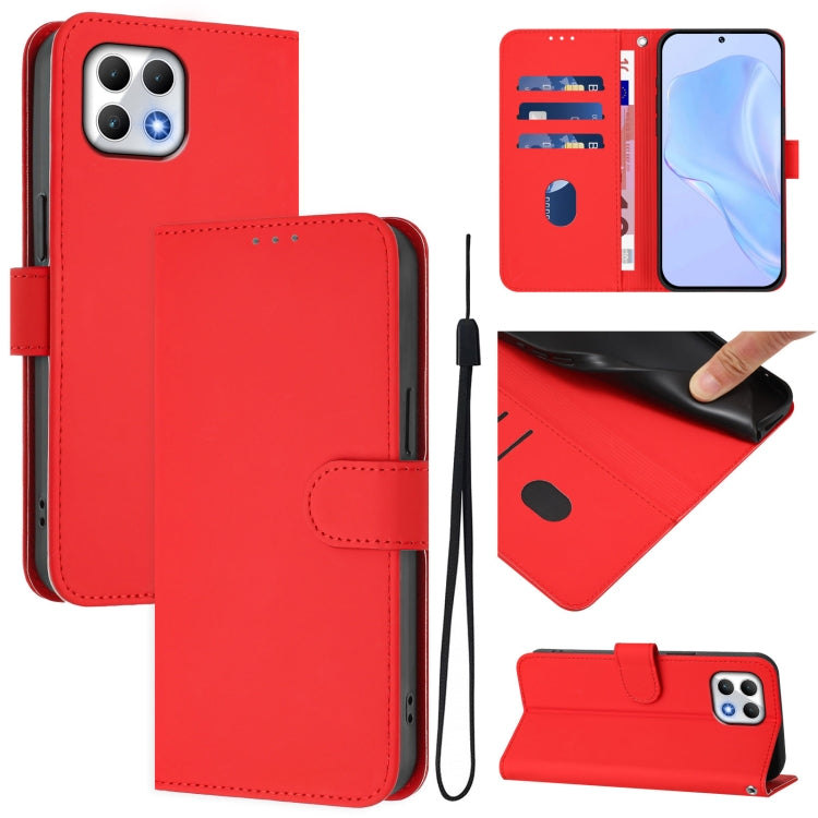 Skin Feel Solid Color Leather Phone Case with Lanyard, For T-Mobile Revvl 7 5G, For T-Mobile Revvl 6 Pro 5G / 6x Pro 5G