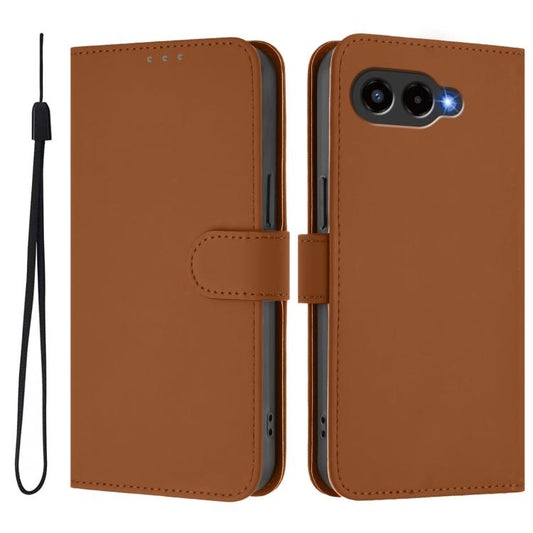 Skin Feel Solid Color Leather Phone Case with Lanyard, For T-Mobile Revvl 8, For T-Mobile Revvl 7 Pro 5G
