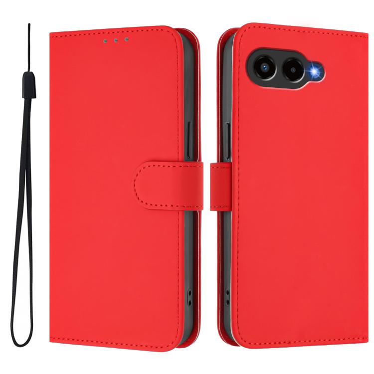 Skin Feel Solid Color Leather Phone Case with Lanyard, For T-Mobile Revvl 8, For T-Mobile Revvl 7 Pro 5G