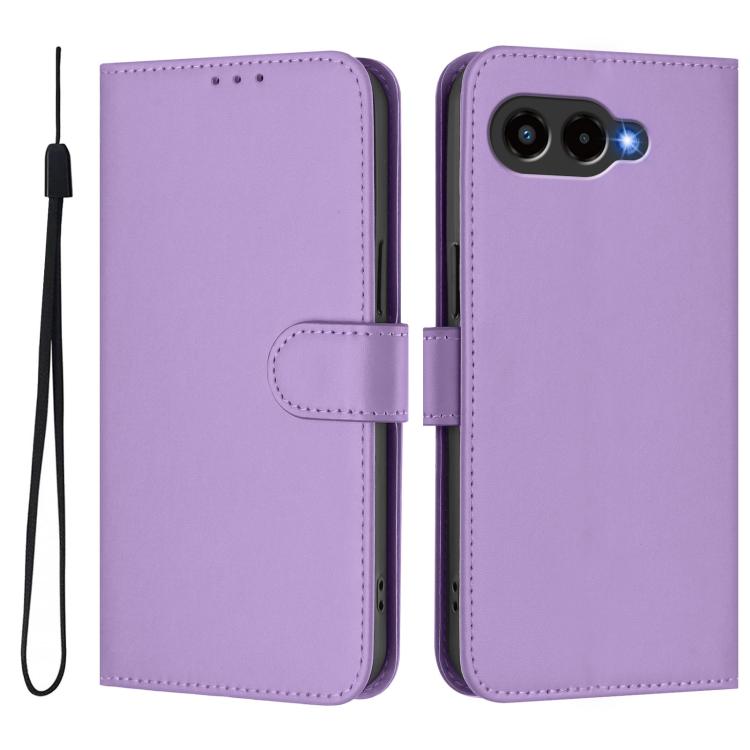 Skin Feel Solid Color Leather Phone Case with Lanyard, For T-Mobile Revvl 8, For T-Mobile Revvl 7 Pro 5G