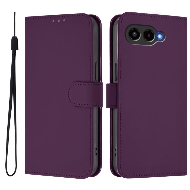 Skin Feel Solid Color Leather Phone Case with Lanyard, For T-Mobile Revvl 8, For T-Mobile Revvl 7 Pro 5G