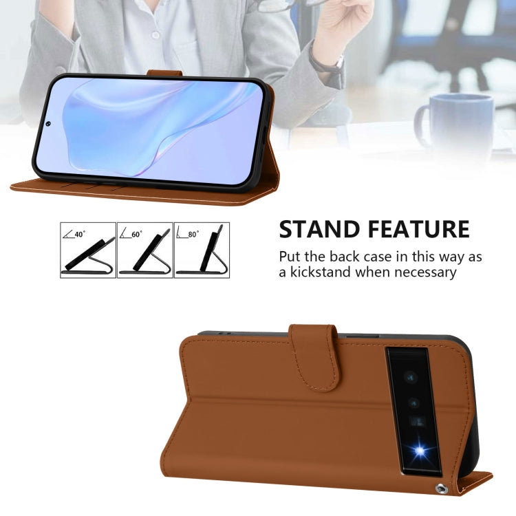 Skin Feel Solid Color Leather Phone Case with Lanyard, For Google Pixel 6 Pro, For Google Pixel 6
