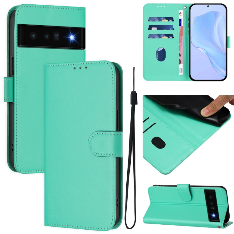 Skin Feel Solid Color Leather Phone Case with Lanyard, For Google Pixel 6 Pro, For Google Pixel 6