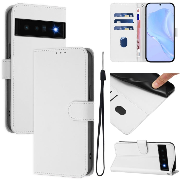 Skin Feel Solid Color Leather Phone Case with Lanyard, For Google Pixel 6 Pro, For Google Pixel 6