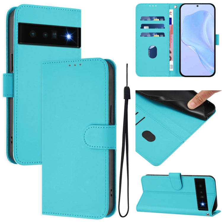 Skin Feel Solid Color Leather Phone Case with Lanyard, For Google Pixel 6 Pro, For Google Pixel 6