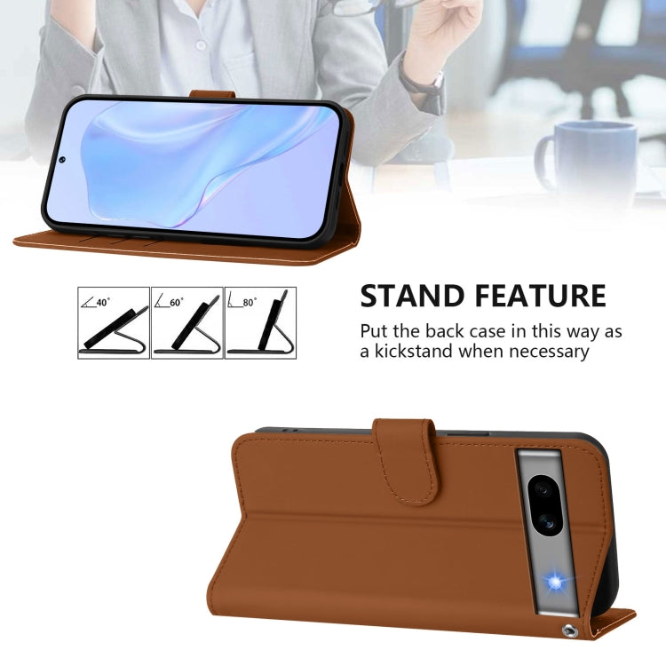 Skin Feel Solid Color Leather Phone Case with Lanyard, For Google Pixel 7a, For Google Pixel 7 Pro
