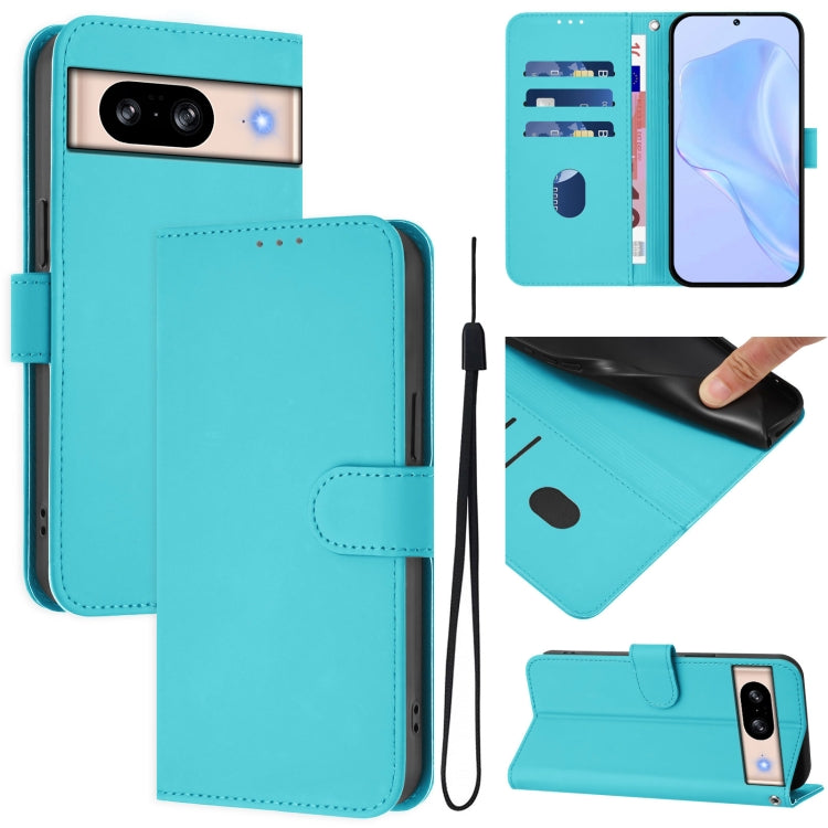 Skin Feel Solid Color Leather Phone Case with Lanyard, For Google Pixel 8 Pro, For Google Pixel 8