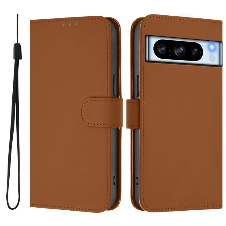Skin Feel Solid Color Leather Phone Case with Lanyard, For Google Pixel 8 Pro, For Google Pixel 8