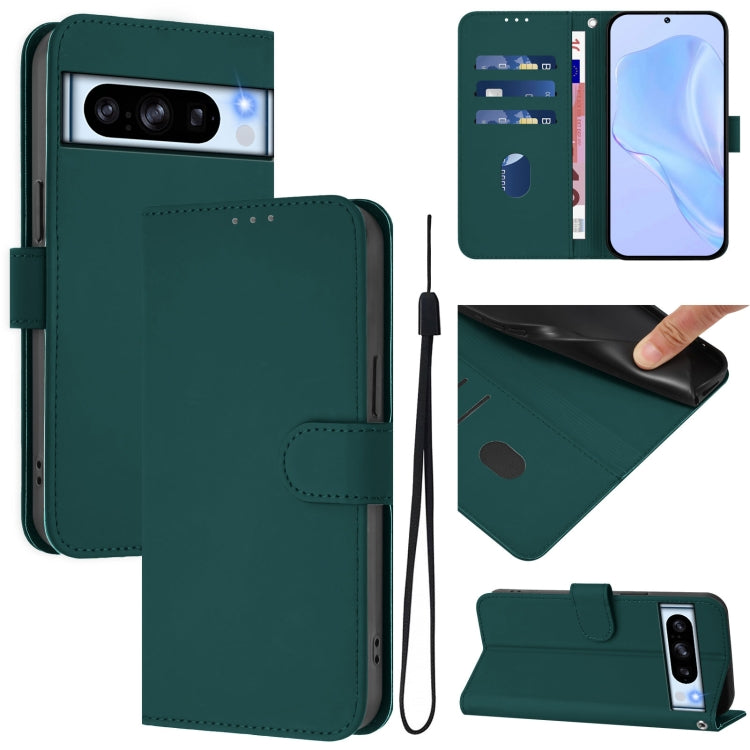 Skin Feel Solid Color Leather Phone Case with Lanyard, For Google Pixel 8 Pro, For Google Pixel 8