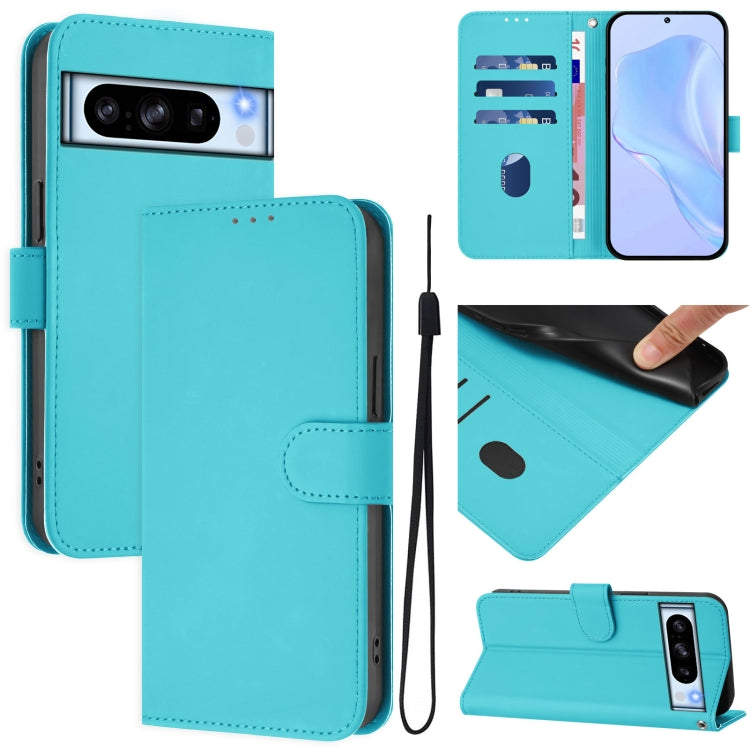 Skin Feel Solid Color Leather Phone Case with Lanyard, For Google Pixel 8 Pro, For Google Pixel 8