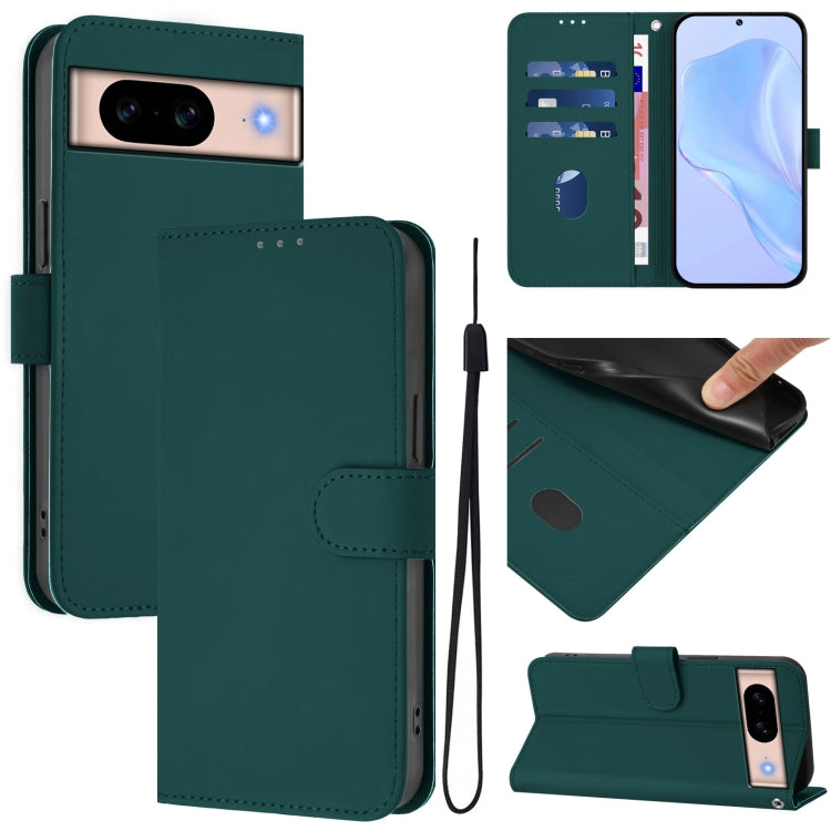 Skin Feel Solid Color Leather Phone Case with Lanyard, For Google Pixel 9 / Pixel 9 Pro, For Google Pixel 8a