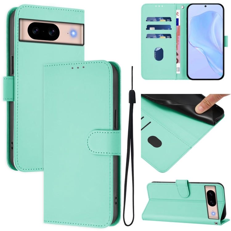 Skin Feel Solid Color Leather Phone Case with Lanyard, For Google Pixel 9 / Pixel 9 Pro, For Google Pixel 8a