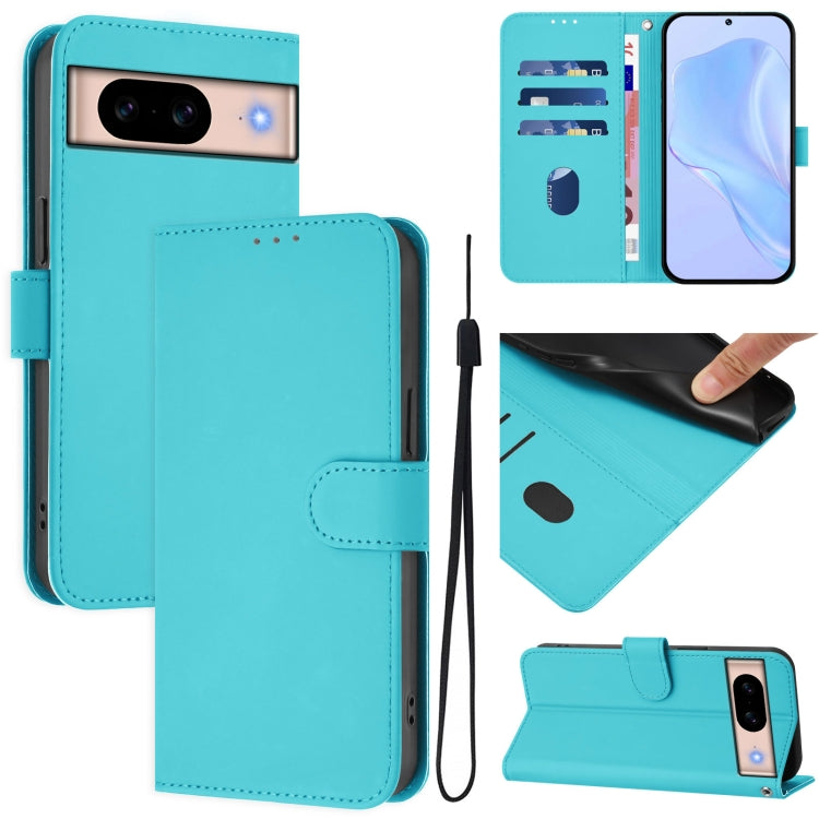 Skin Feel Solid Color Leather Phone Case with Lanyard, For Google Pixel 9 / Pixel 9 Pro, For Google Pixel 8a