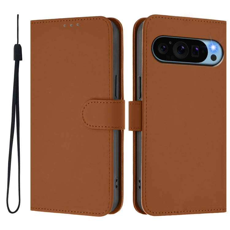 Skin Feel Solid Color Leather Phone Case with Lanyard, For Google Pixel 9 / Pixel 9 Pro, For Google Pixel 8a