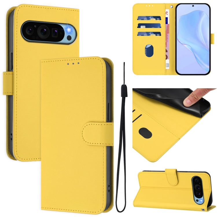 Skin Feel Solid Color Leather Phone Case with Lanyard, For Google Pixel 9 / Pixel 9 Pro, For Google Pixel 8a