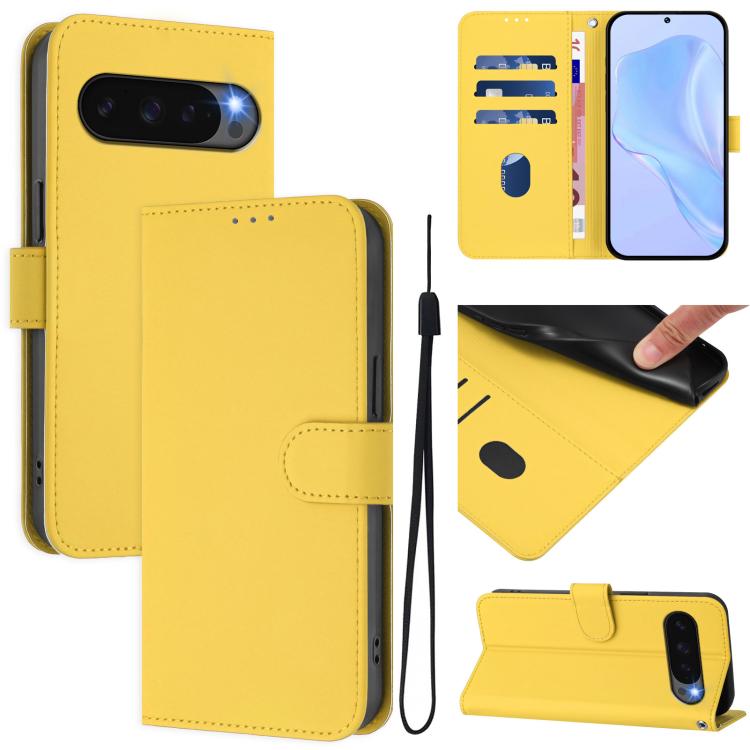 Skin Feel Solid Color Leather Phone Case with Lanyard, For Google Pixel 10 Pro XL, For Google Pixel 10 / 10 Pro