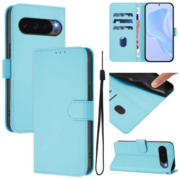 Skin Feel Solid Color Leather Phone Case with Lanyard, For Google Pixel 10 Pro XL, For Google Pixel 10 / 10 Pro
