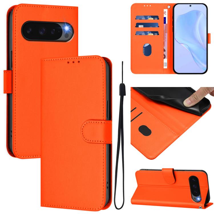 Skin Feel Solid Color Leather Phone Case with Lanyard, For Google Pixel 10 Pro XL, For Google Pixel 10 / 10 Pro