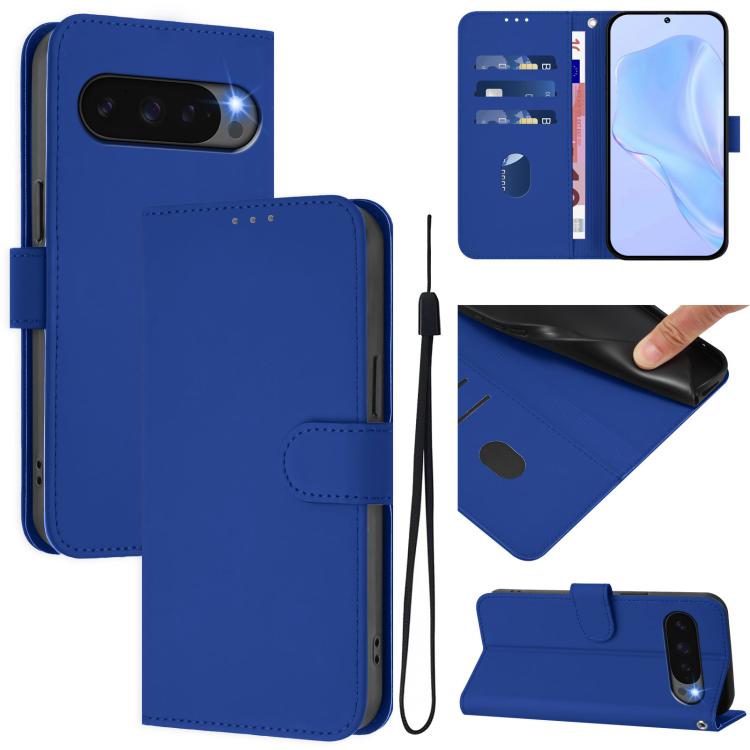Skin Feel Solid Color Leather Phone Case with Lanyard, For Google Pixel 10 Pro XL, For Google Pixel 10 / 10 Pro
