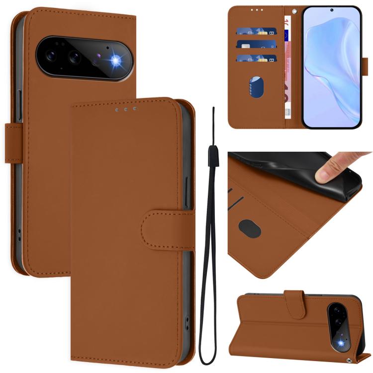 Skin Feel Solid Color Leather Phone Case with Lanyard, For Google Pixel 11 Pro XL, For Google Pixel 11 Pro / 11
