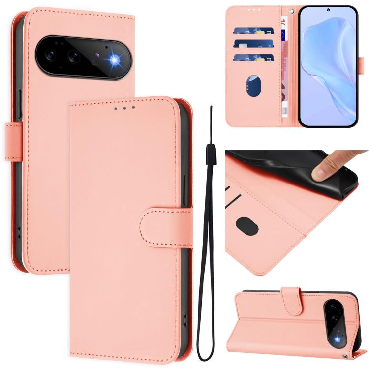 Skin Feel Solid Color Leather Phone Case with Lanyard, For Google Pixel 11 Pro XL, For Google Pixel 11 Pro / 11