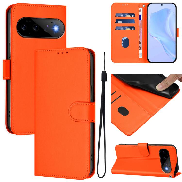 Skin Feel Solid Color Leather Phone Case with Lanyard, For Google Pixel 11 Pro XL, For Google Pixel 11 Pro / 11