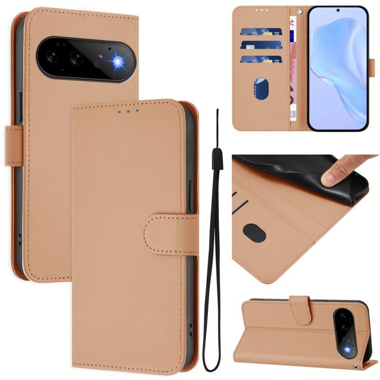 Skin Feel Solid Color Leather Phone Case with Lanyard, For Google Pixel 11 Pro XL, For Google Pixel 11 Pro / 11