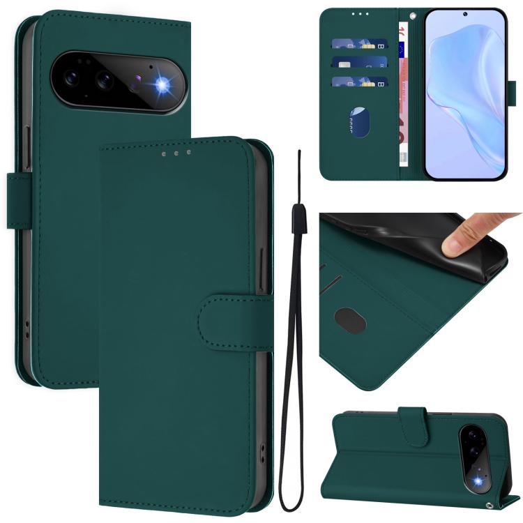 Skin Feel Solid Color Leather Phone Case with Lanyard, For Google Pixel 11 Pro XL, For Google Pixel 11 Pro / 11