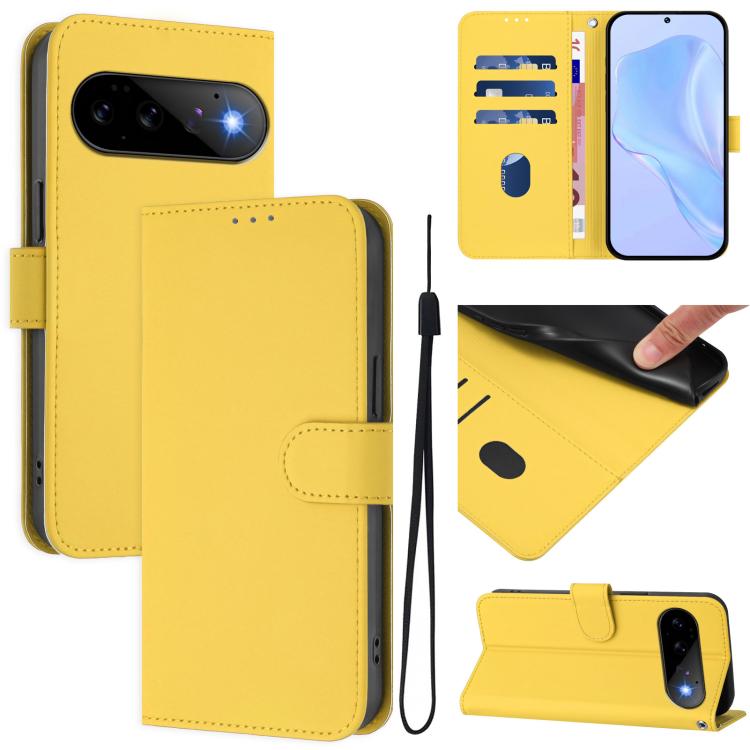 Skin Feel Solid Color Leather Phone Case with Lanyard, For Google Pixel 11 Pro XL, For Google Pixel 11 Pro / 11