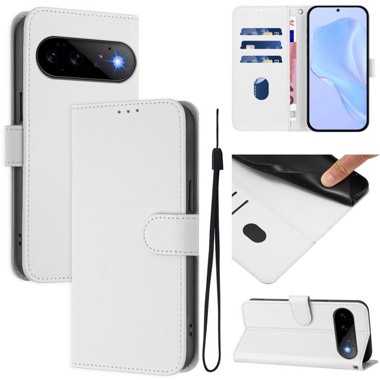 Skin Feel Solid Color Leather Phone Case with Lanyard, For Google Pixel 11 Pro XL, For Google Pixel 11 Pro / 11