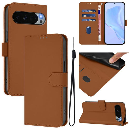 Skin Feel Solid Color Leather Phone Case with Lanyard, For Google Pixel 11 Pro XL, For Google Pixel 11 Pro / 11