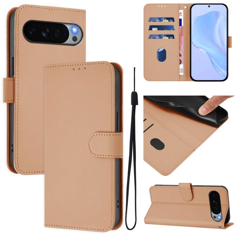 Skin Feel Solid Color Leather Phone Case with Lanyard, For Google Pixel 11 Pro XL, For Google Pixel 11 Pro / 11