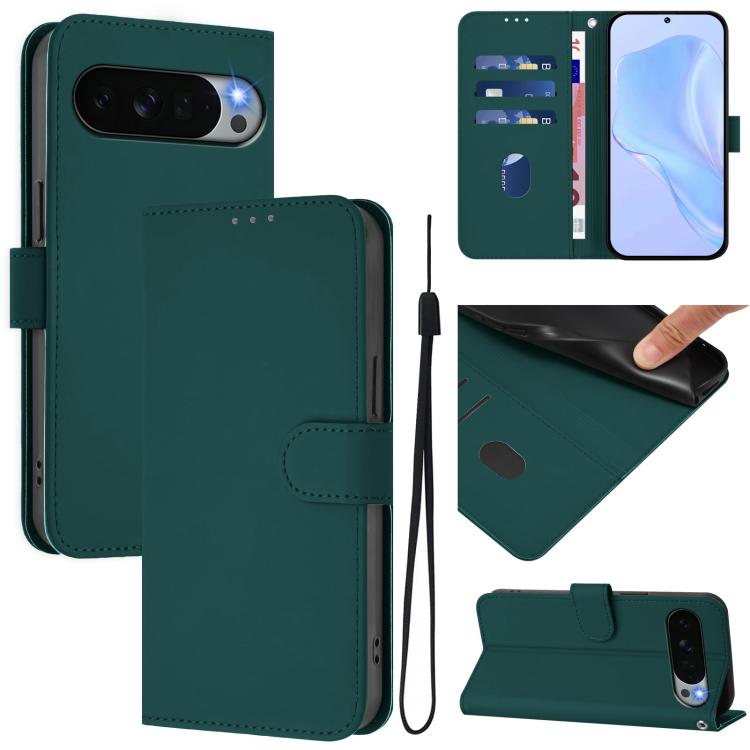 Skin Feel Solid Color Leather Phone Case with Lanyard, For Google Pixel 11 Pro XL, For Google Pixel 11 Pro / 11