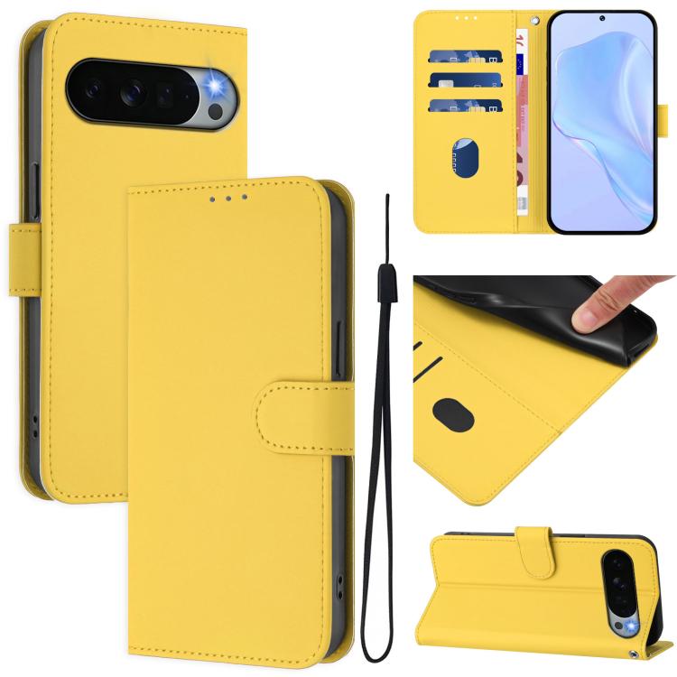 Skin Feel Solid Color Leather Phone Case with Lanyard, For Google Pixel 11 Pro XL, For Google Pixel 11 Pro / 11