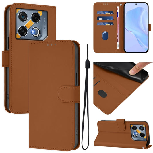 Skin Feel Solid Color Leather Phone Case with Lanyard, For Infinix GT 20 Pro 5G, For Infinix Note 40 Pro 4G