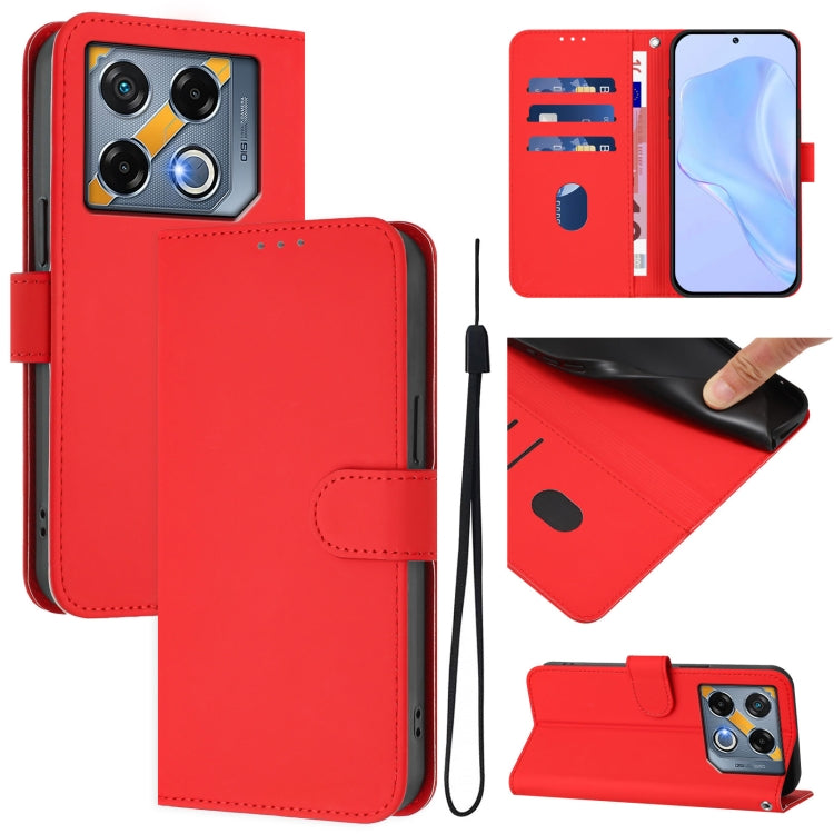 Skin Feel Solid Color Leather Phone Case with Lanyard, For Infinix GT 20 Pro 5G, For Infinix Note 40 Pro 4G