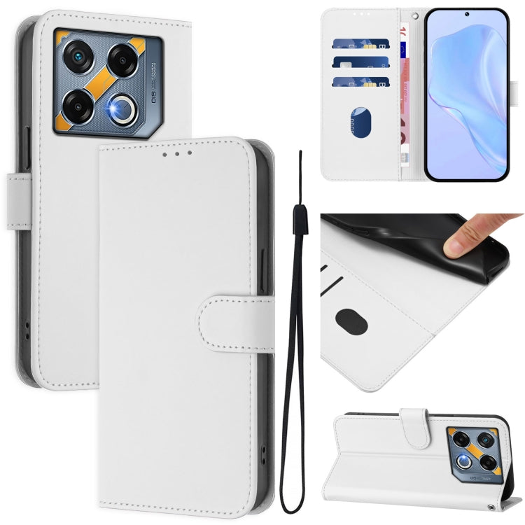 Skin Feel Solid Color Leather Phone Case with Lanyard, For Infinix GT 20 Pro 5G, For Infinix Note 40 Pro 4G