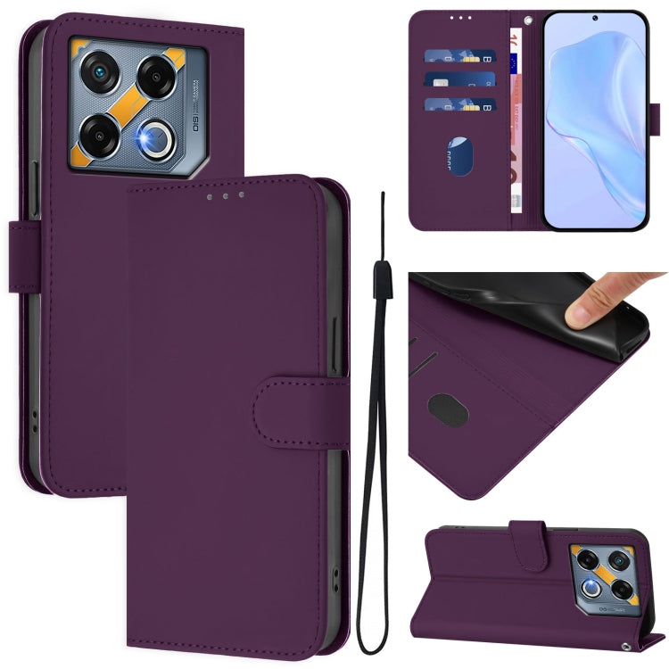 Skin Feel Solid Color Leather Phone Case with Lanyard, For Infinix GT 20 Pro 5G, For Infinix Note 40 Pro 4G