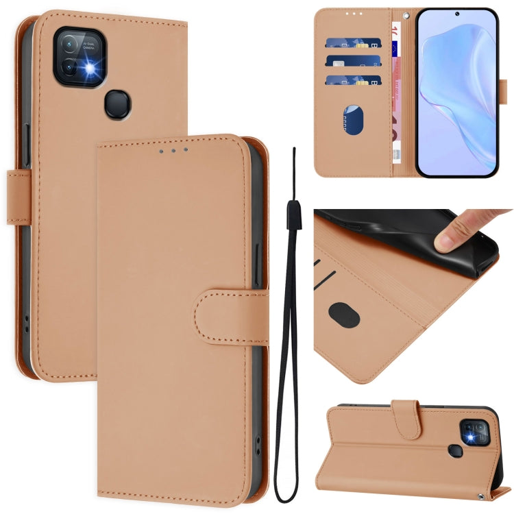Skin Feel Solid Color Leather Phone Case with Lanyard, For Infinix Hot 10T / Hot 10s, For Infinix Hot 10i