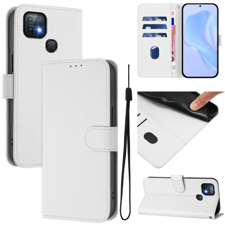 Skin Feel Solid Color Leather Phone Case with Lanyard, For Infinix Hot 10T / Hot 10s, For Infinix Hot 10i