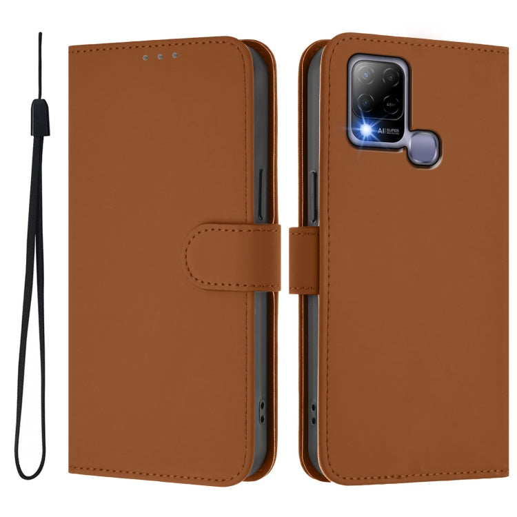 Skin Feel Solid Color Leather Phone Case with Lanyard, For Infinix Hot 10T / Hot 10s, For Infinix Hot 10i