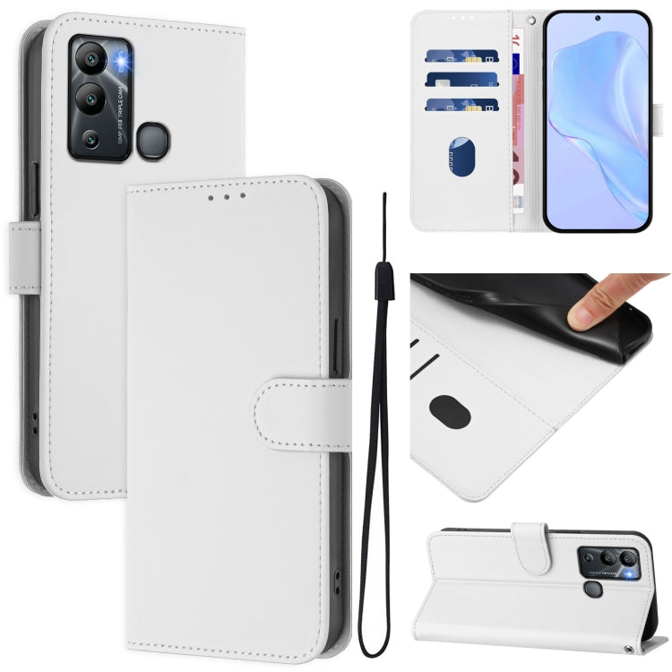 Skin Feel Solid Color Leather Phone Case with Lanyard, For Infinix Hot 12i / 20i, For Infinix Zero 5G 2023