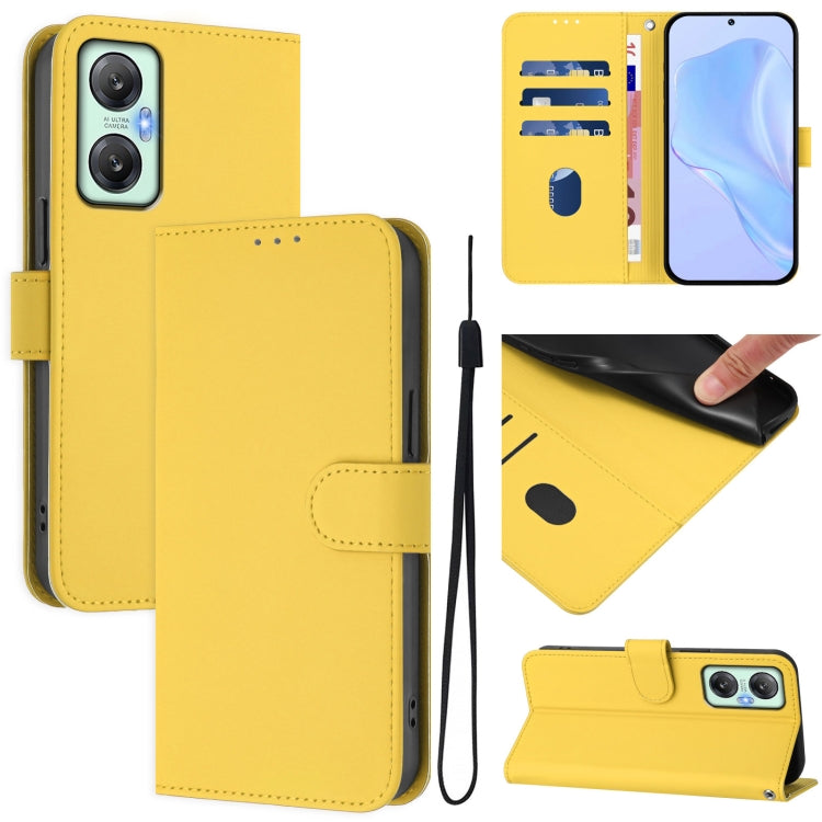 Skin Feel Solid Color Leather Phone Case with Lanyard, For Infinix Hot 20S, For Infinix Hot 20 5G