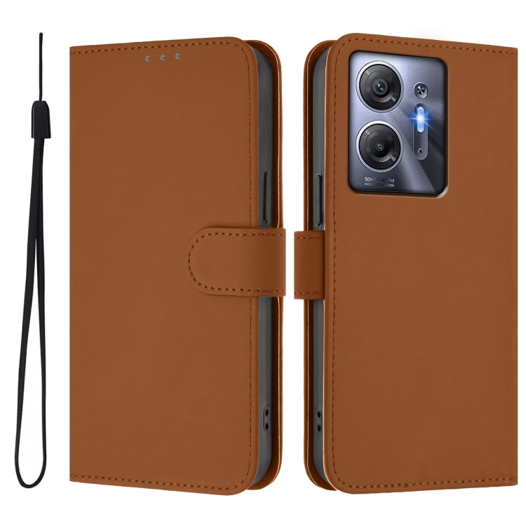 Skin Feel Solid Color Leather Phone Case with Lanyard, For Infinix Hot 30 5G, For Infinix Hot 30 Play NFC 4G
